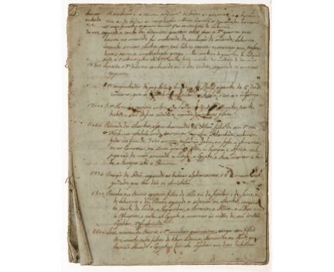 Portugal.- [Account of all the wars from antiquity to the birth of Christ], manuscript in Portugese, 54pp., disbound, some in