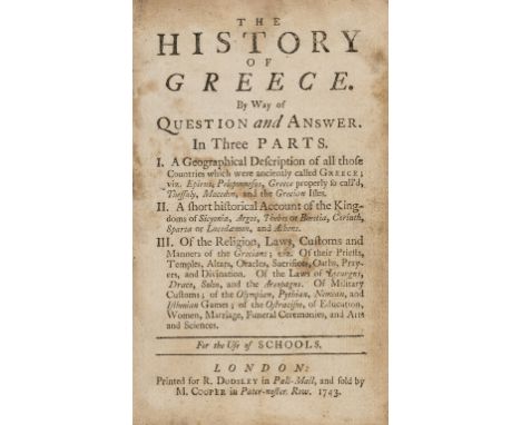 NO RESERVE Greece.- [Lockman (John)] The History of Greece, first edition, occasional spotting, contemporary sheep, upper cov