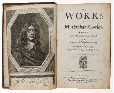 NO RESERVE Cowley (Abraham) The Works  of ..., first collected edition, engraved portrait frontispiece, contemporary calf, ru