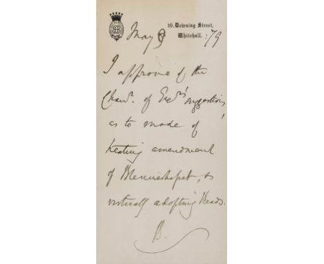Disraeli (Benjamin, Earl of Beaconsfield, prime minister and novelist, 1804-81) &amp; Robert Cecil, third Marquess of Salisbu