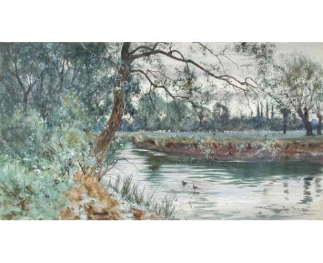 Robert Winchester Fraser (British, 1848-1906) The River Ouse near the island at Hemingford Abbots signed lower right "R W Fra