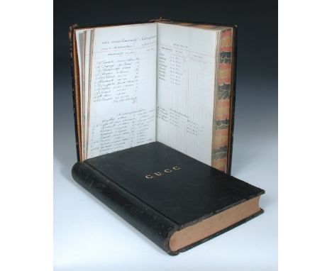Two Ledgers of Cambridge University Cricket Club match scores, recording matches from 30th May, 1928 to 23rd June, 1945, and 