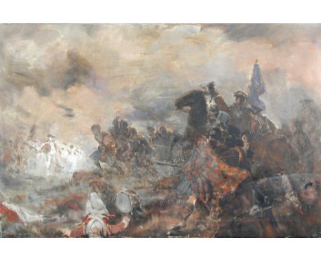 § Frank Watson Wood (British, 1862-1953) The Battle of Bannockburn signed lower left "F Watson Wood" oil on canvas, unframed 