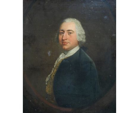Attributed to Sir Joshua Reynolds (British, 1723-1792) Portrait of a Gentleman, head and shoulders, in a blue velvet coat, la