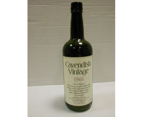 Cavendish Vintage Port 1961, one bottle  