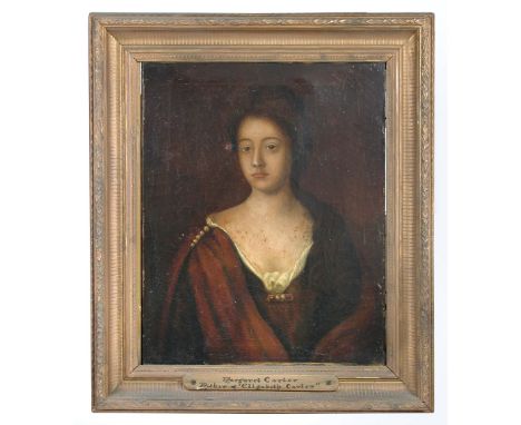 Miss S A Harding (British, 19th Century) Portrait of Mrs Margaret Carter, mother of Elizabeth Carter (1717-1806) oil on canva