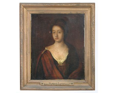 Miss S A Harding (British, 19th Century) Portrait of Mrs Margaret Carter, mother of Elizabeth Carter (1717-1806) oil on canva