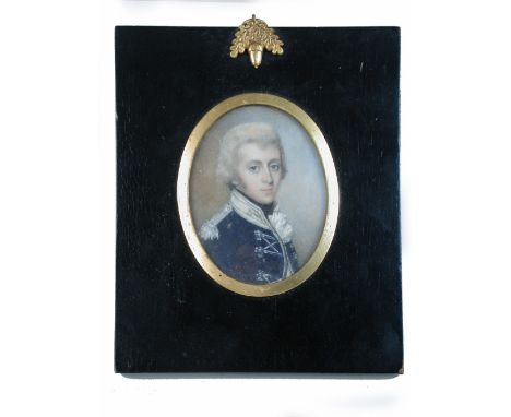 *Ammended Descpription* English School (19th Century) A portrait miniature of Watkin Griffith, Major in the 29th Department o