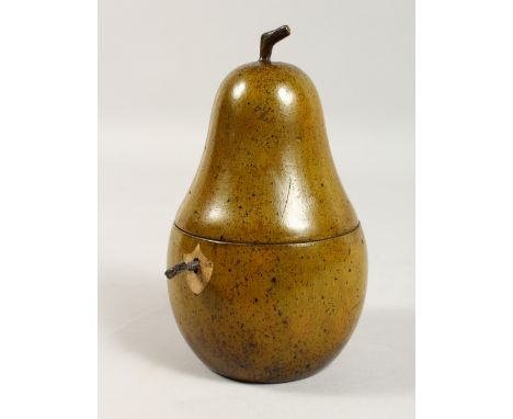 A GOOD PEAR TEA CADDY. 7ins high.
