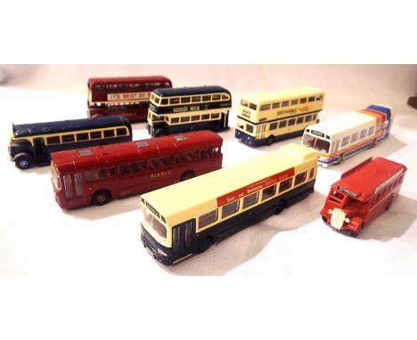 Eight unboxed OO scale buses and coaches EFE, OOC etc including ribble. Mostly very good condition. P&amp;P Group 1 (£14+VAT 