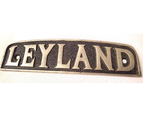 Leyland cast alloy nameplate, ex vehicle condition, 23 cm. P&amp;P Group 1 (£14+VAT for the first lot and £1+VAT for subseque