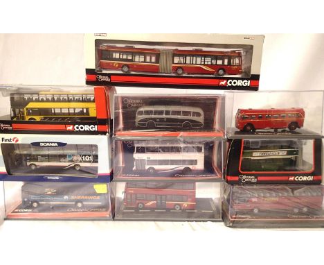 Ten Corgi OOC buses and coaches, OO scale, excellent condition, boxed. P&amp;P Group 2 (£18+VAT for the first lot and £3+VAT 