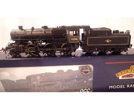Bachmann Ivatt class 4, renumber 43088, Black Late Crest. Very good condition, box with wear (430470. P&amp;P Group 1 (£14+VA