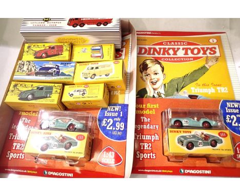 Seven Atlas/Dinky Toys including Deagostini issue 1 - x2 and two Dan Toys. P&amp;P Group 1 (£14+VAT for the first lot and £1+