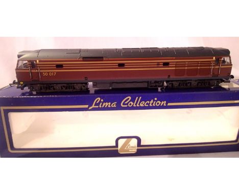 Lima Class 50 diesel, 50017 maroon/gold stripe. Excellent condition, box with storage wear. P&amp;P Group 1 (£14+VAT for the 