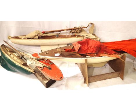 Four vintage pond yachts including Scalex Diana, Star Yacht etc, all require attention/refurbishment. P&amp;P Group 3 (£25+VA