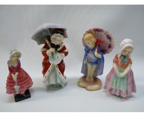 4 Royal Doulton figurines to include Miss Muffet HN 1936, Tootles HN 1680, Babette HN 1424 & Priscilla M 24 