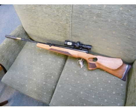 Air Arms Khamsin .177 Walnut Stock Air Rifle with 4 x 32 Scope, Barrel Weight Ser 348Z8 (1970s Model)