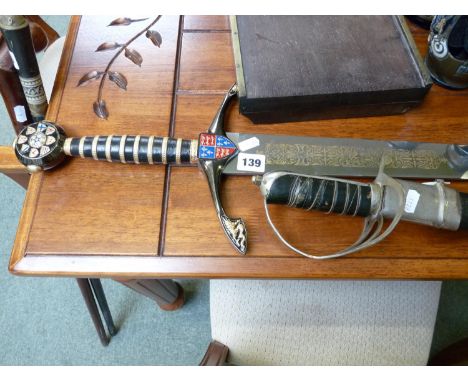 Collectable Black Prince Sword and a Indian Sabre in scabbard 
