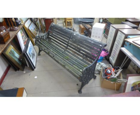 A cast iron ended garden bench 