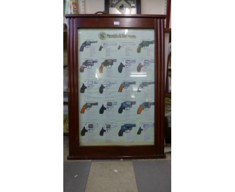 A Smith &amp; Wesson guns advertising print, framed 