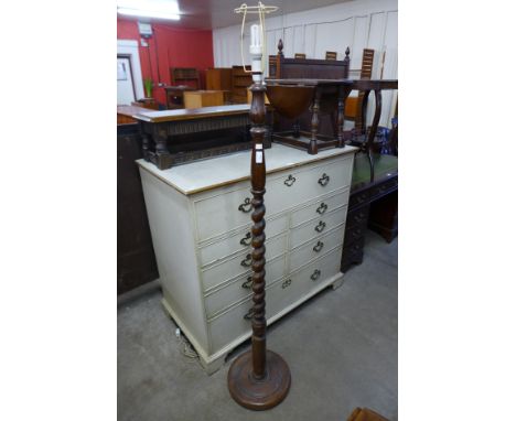 An oak barleytwist standard lamp 