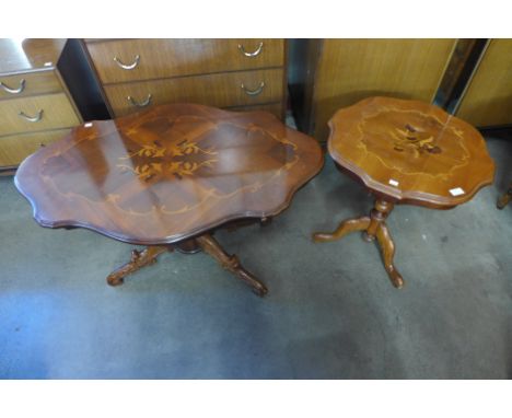 A Sorrento ware coffee table and matching lamp table 