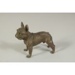 A BRONZE OKIMONO OF A DOG, 7.5cm long.