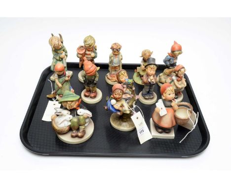A collection of Hummel figure of children, of various sizes and designs, the tallest 15cms high. (13)