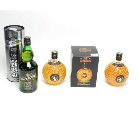 Old St. Andrew's Clubhouse Premium Blended Scotch Whisky, golf ball and shaped bottles, two bottles (one with carton); and Go