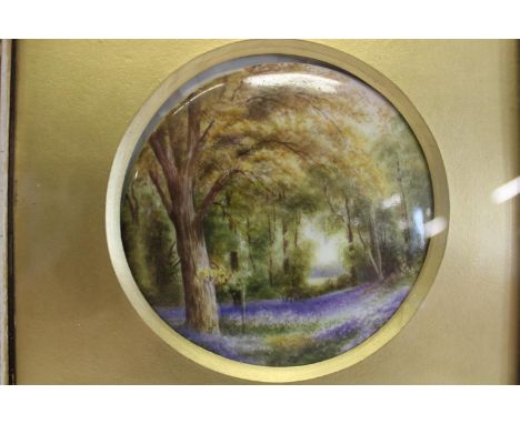 A Royal Worcester hand painted porcelain plaque by R. Rushton frame 22x22 cm