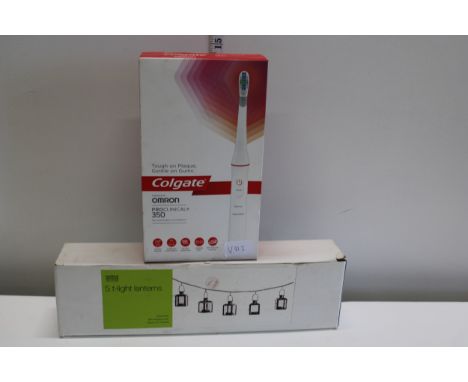 A boxed five tea light lantern set &amp; Electric toothbrush 