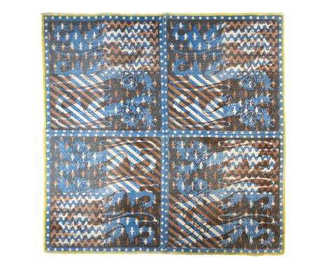 John TUNNARD (1900-1971) A hand-blocked wool scarf from the Imprints period  66 x 66.5cm.The internationally renowned artist 