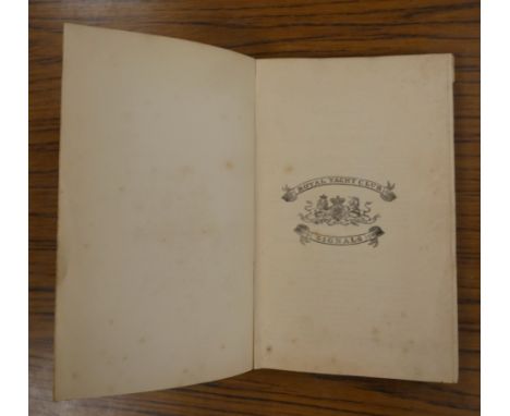 ROYAL YACHT CLUB. Signals. Col. symbols, text illus. & 9 eng. plates of manoeuvres. Indexed Geographical List, Alphabet & Voc
