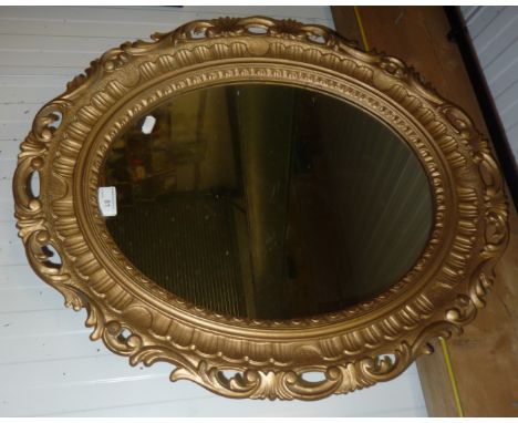 Oval gilt framed mirror 