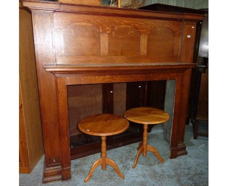 Early 20th century golden oak fire surround 