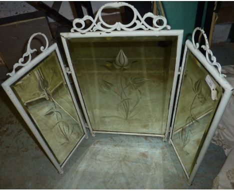 Painted three fold dressing table mirror 