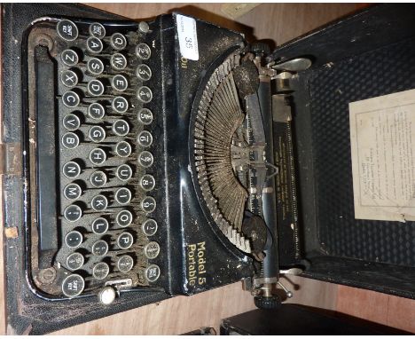 'Remington model 5' portable typewriter 