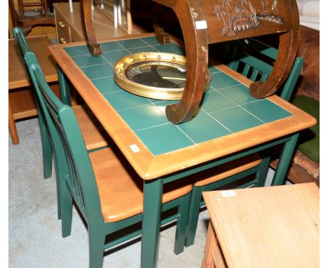 Tile top table and four chairs 