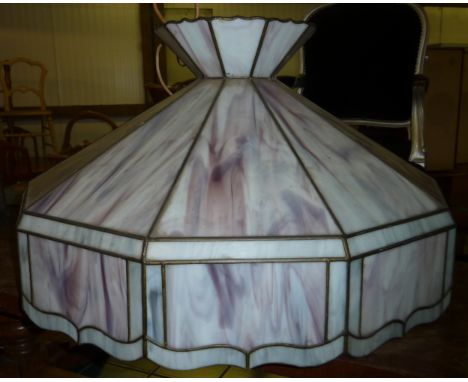 Five extremely large lead glazed centre light shades