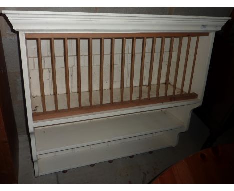 Cream painted kitchen wall rack/shelf unit 