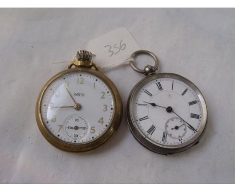 Continental silver pocket watch & another    