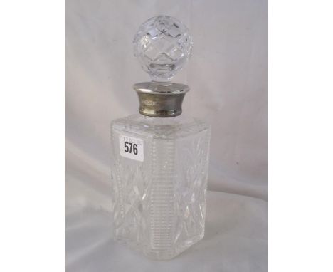 Cut glass rectangular decanter Birm mod    