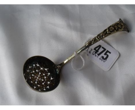 A small silver gilt fancy sifter spoon  Lon 1898  20g       