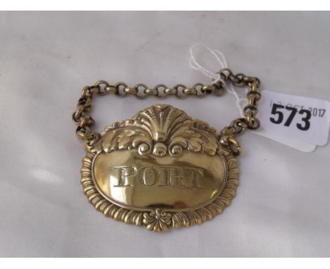 Paul Storr - Port ticket with shell & foliate cresting  Lon 1817  28g       