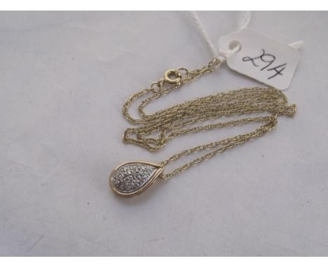 9ct diamond pendant on 9ct chain     