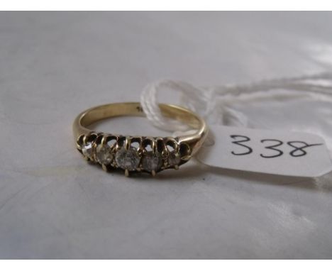 18ct gold five stone diamond ring approx size 'Q'   