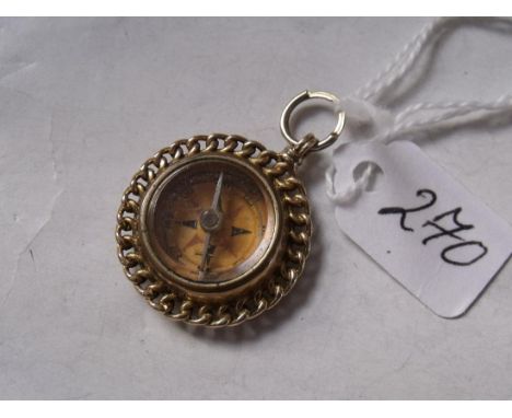A 9ct compass in fancy rope twist mount    