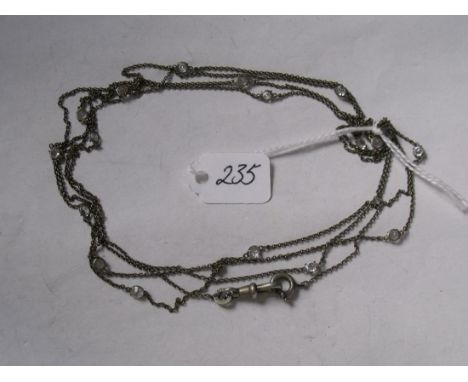 A fine link antique crystal set metal spectacle guard chain        