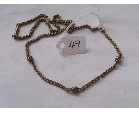 9ct 16" chain with ball decoration 6.2g    